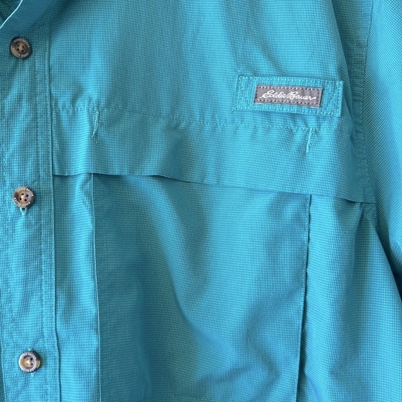 Eddie Bauer green Ripstop Guide short sleeve shirt, size XXL - Picture 2 of 5
